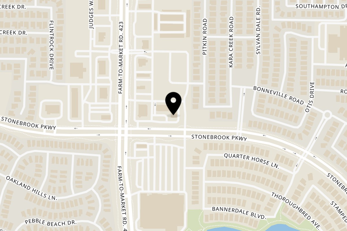 Map showing the location of Crush Taco Stonebrook Parkway on 360 Stonebrook Pkwy #100 in Frisco